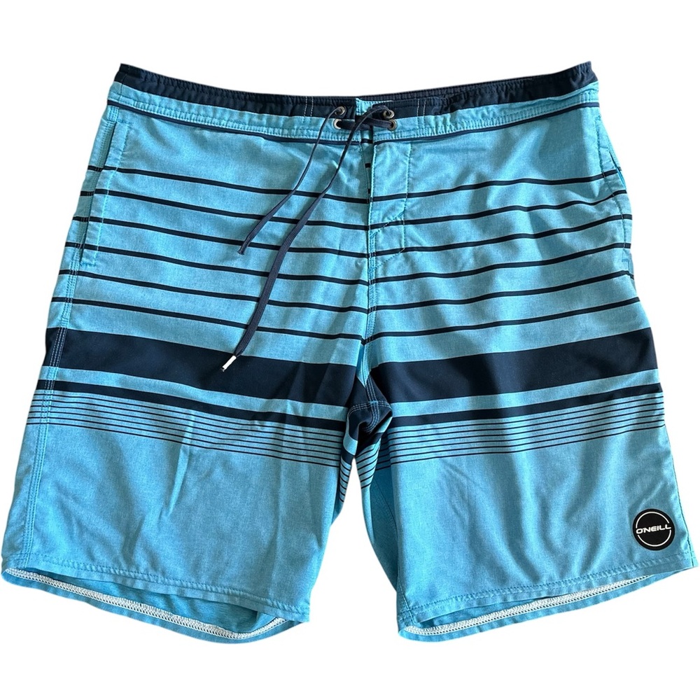O'Neill Men's Aqua and Navy Board Shorts 40